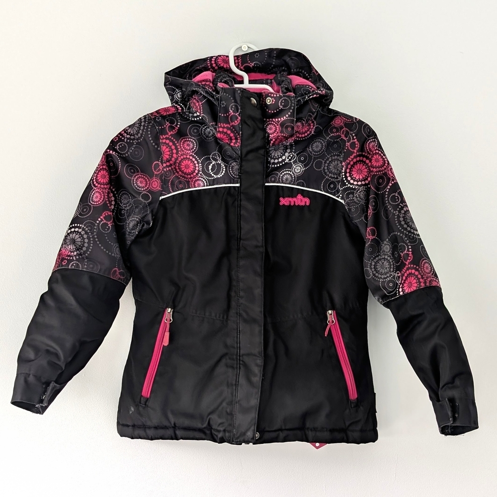 XMTN Girls Black + Pink Warm Winter Coat ~ Size 8